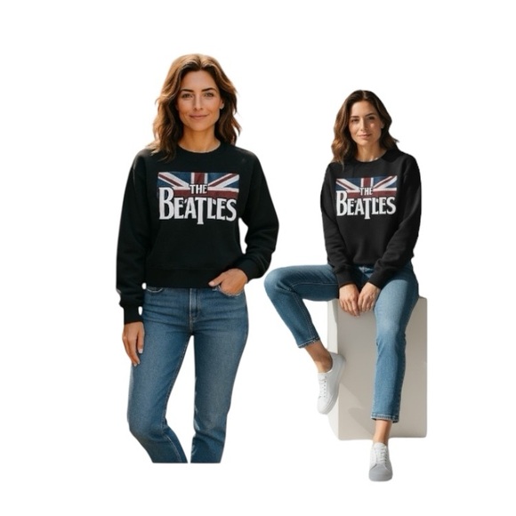 The Beatles Tops - Beatles Long Sleeves Crop Sweatshirt